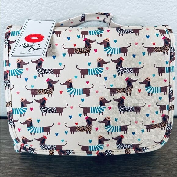 Dachshund Dog Hanging Toiletry Bag Cosmetic Storage Travel Organizer - Picture 2 of 5